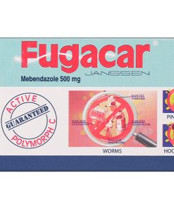 Viên nhai Fugacar 500mg ( NEW ) trị nhiều loại giun đường ruột (1 vỉ x 1 viên)