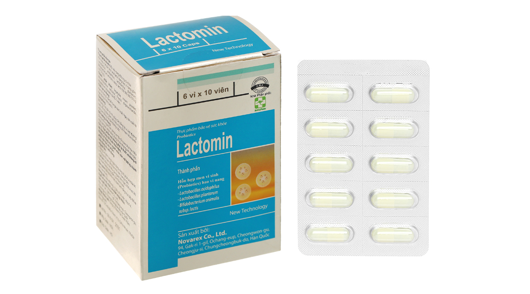 Men vi sinh LACTOMIN hỗ trợ tiêu hóa (Hộp 60 viên)