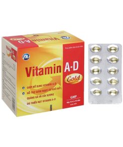 Thực phẩm bảo vệ sức khỏe Vitamin A-D Gold Phúc Vinh PV hộp 10 vỉ x 10 viên