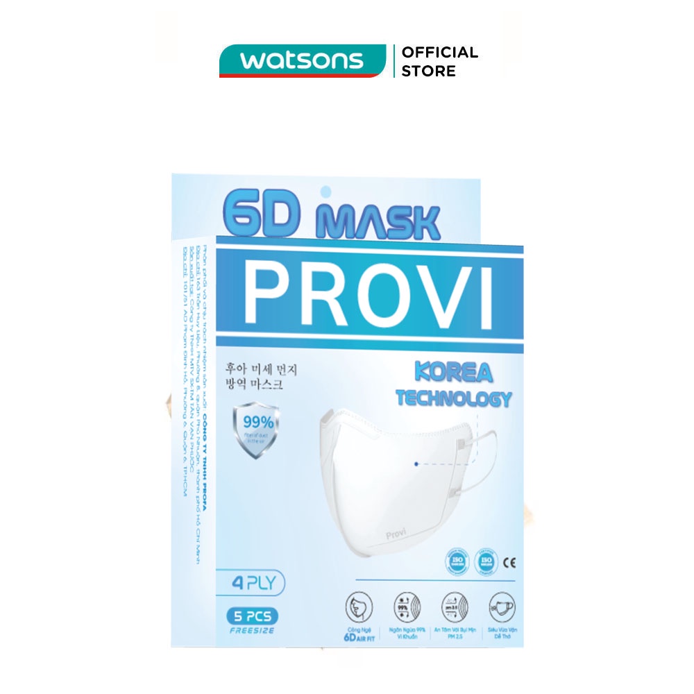 Khẩu Trang Provi 6D Hộp 5 Cái
