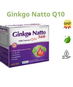 Viên uống bổ não Ginkgo Natto 360 With Coenzyme Q10 BAK (Hộp 100 viên) Giúp hoạt huyết, giảm xơ vữa động mạch.