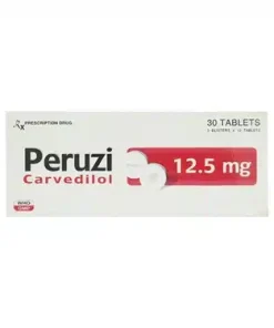 Viên nén Peruzi 12.5mg DaViPharm điều trị tăng huyết áp, đau thắt ngực (3 vỉ x 10 viên)