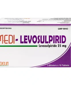 Viên nén Medi-Levosulpirid 25mg Medisun điều trị tâm thần phân liệt cấp và mạn tính (3 vỉ x 10 viên)